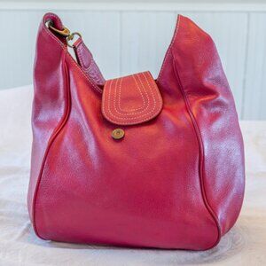 Boden fuschia-colored leather hobo bag